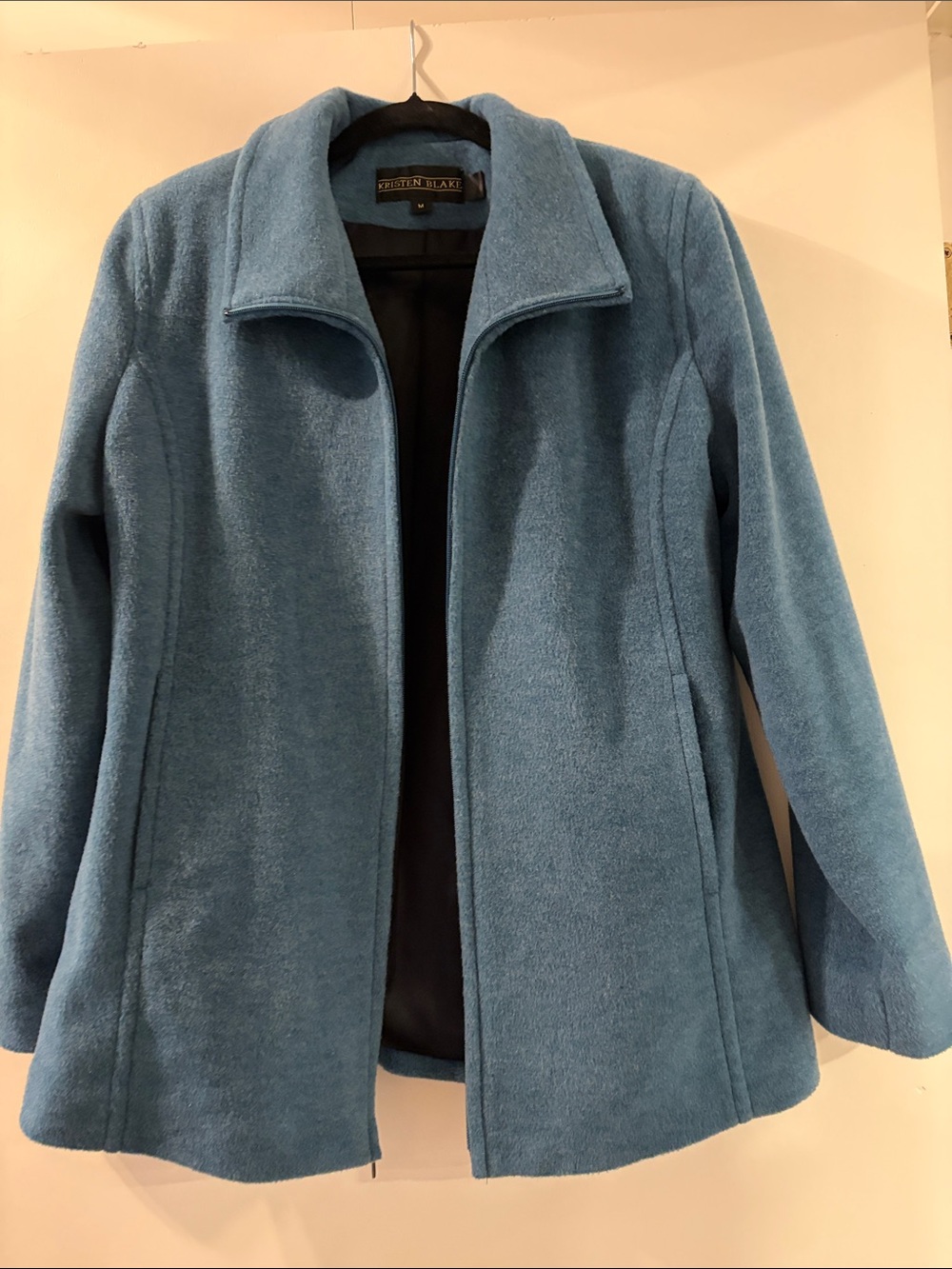 Kristen Blake Light Blue Teddy Fleece Zip Jacket